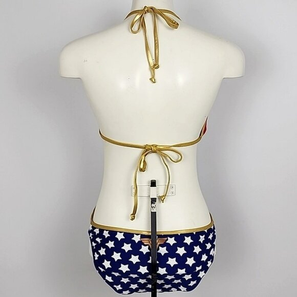 Wonder Woman One Piece DC Comics Red Blue Star Monokini Bathing Swimsuit Sz M - Picture 8 of 16